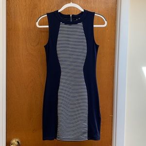 H&M Striped Navy & White Suiting Dress: NEVER WORN